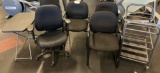 EXECUTIVE CHAIRS, ARM CHAIRS, SIDE TABLE AND ROLLING CART