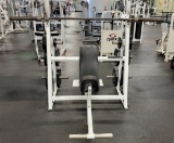 INCLINE WEIGHT BENCH WITH BAR AND PLATE WEIGHTS