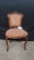 ANTIQUE UPHOLSTERED SIDE CHAIR WITH TACKS
