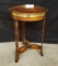 ANTIQUETHEODORE ALEXANDER ROUND LAMP TABLE WITH BRASS GALLERY