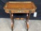 ANTIQUE ENGLISH ADAMS STYLE PETITE WRITING DESK WITH BRASS GALLERY