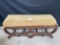 HIGHLY CARVED ANTIQUE BENCH WITH CUSHION