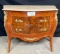 ANTIQUE 19TH ENTURY FRENCH LOUIS XV STYLE MARBLE TOP COMMODE WITH BRASS ACCENTS