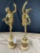 (2) GREEK STATUES ON MARBLE BASES