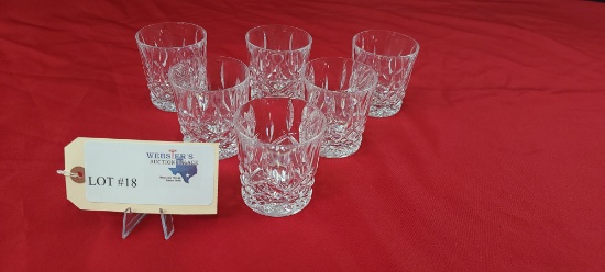 SET OF (6) CRYSTAL OLD FASHIONED GLASSES