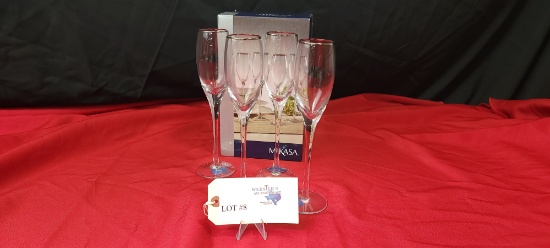 SET OF (4) MIKASA CHAMPAGNE FLUTES