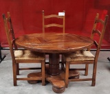 ROUND DINING TABLE WITH 3 CHAIRS
