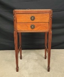 ANTIQUE SIDE TABLE WITH 2 DRAWERS