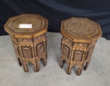 (2) ANTIQUE INLAID LIFT TOP SIDE CABINETS
