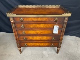 19th CENTURY THEODORE ALEXANDER CHEST WITH BRASS TRIM GALLERY AND PULLS