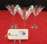 (3) MARQUIS BY WATERFORD MARTINI GLASSES