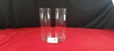 PAIR OF GLASS CYLINDER VASES