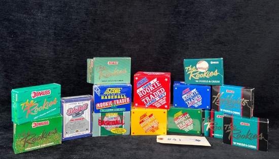 LOT OF 14 BOXES DONRUSS AND SCORE BASEBALL CARDS