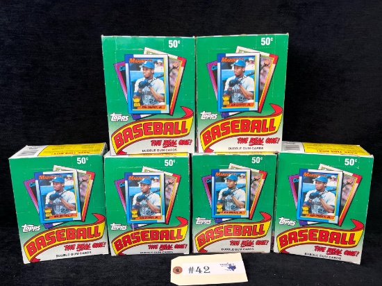 6 - BOXES TOPPS 1990 BUBBLE GUM CARDS