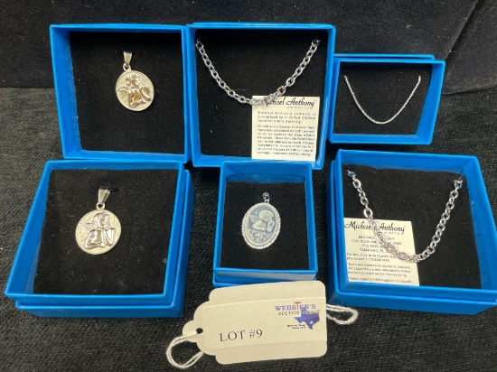 6PC MICHAEL ANTHONY PENDANTS AND NECKLACES