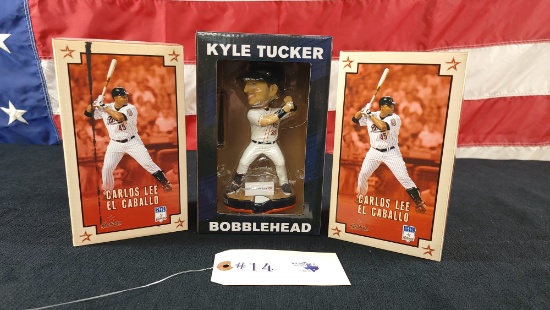 3 - ASTROS BOBBLE HEAD DOLLS - KYLE TUCKER AND CARLOS LEE