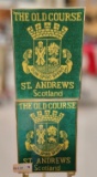 2 - FRAMED ST. ANDREWS SCOTLAND THE OLD COURSE GOLF TOWELS