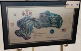 FRAMED CYPRESS POINT CLUB PEBBLE BEACH GOLF COURSE MAP SIGNED BY ARCHITECT JAMES PATTERSON IZATT