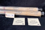 2 - SIGNED J.D. DREW RAWLINGS BASEBALL BATS WITH CERTIFICATES OF AUTHENTICITY