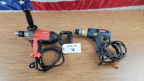 BAUER & RYOBI HEAVY DUTY DRILLS