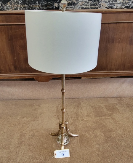 LAMP W/ SILK SHADE