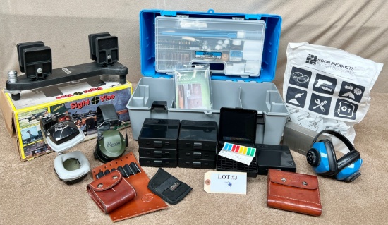 LOT OF SHOOTING SUPPLIES WITH MIDWAY RANGE BOX