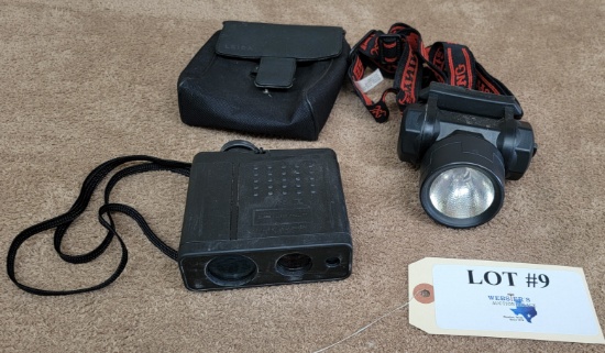LOT OF LEICA LAF 800 RANGE FINDER AND BROWNING CYCLOPS HEADLAMP