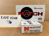 2 BOXES HORNADY MATCH 6MM CREEDMOOR AMMO