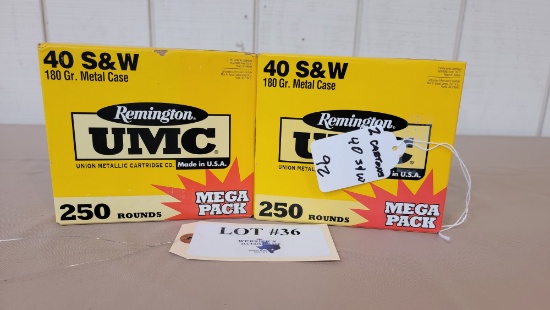 2 CARTONS REMINGTON UMC 40 S&W AMMO