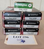 7 BOXES FEDERAL AND REMINGTON 9MM LUGER