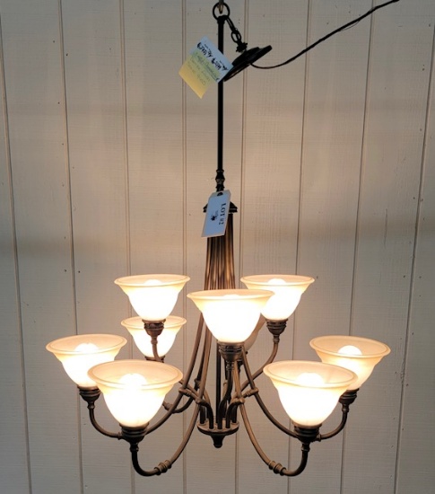 9 LIGHT CHANDELIER WITH BRONZE FINISH