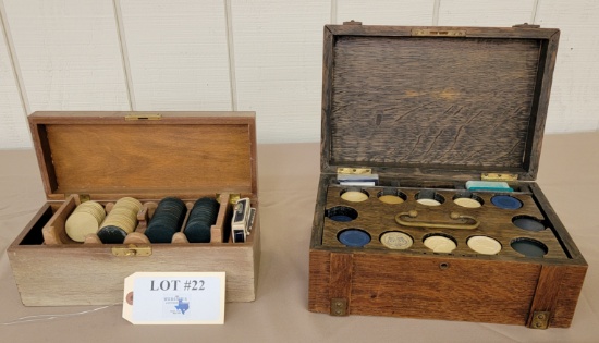 2PC ANTIQUE POKER SETS