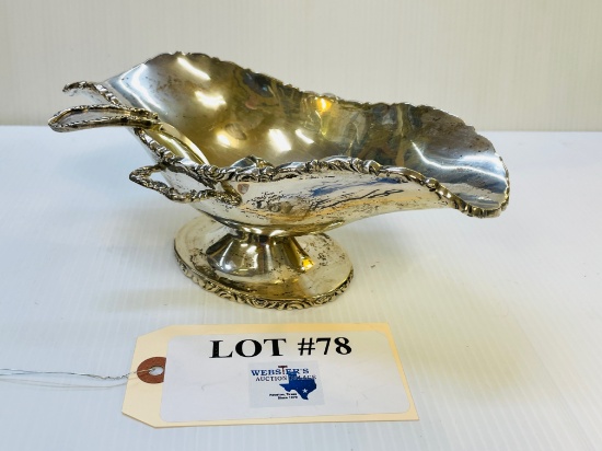 STERLING SILVER SAUCE BOAT WITH SPOON