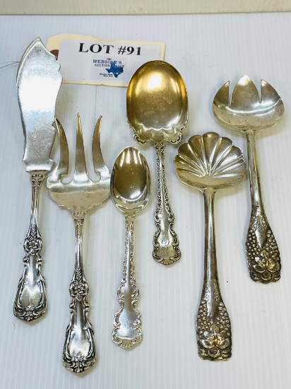 6PC STERLING SILVER SERVING PIECES