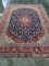 HAND KNOTTED PERSIAN KASHAN WOOL RUG 9'7