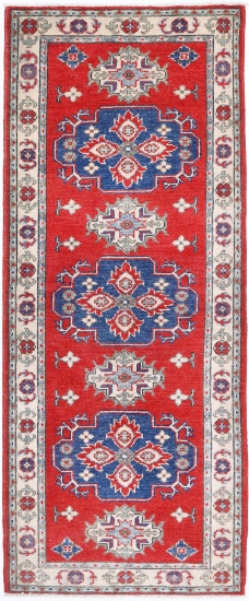 HAND KNOTTED AFGHANISTAN KAZAK WOOL RUG 2'3" X 5'9"