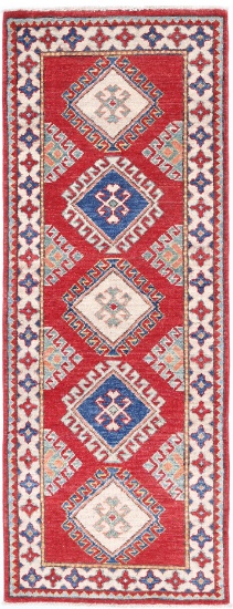 HAND KNOTTED AFGHANISTAN KAZAK WOOL RUG 2'0" X 5'8"