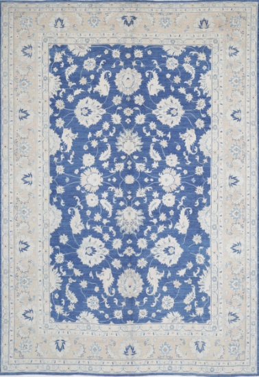 HAND KNOTTED AFGHANISTAN OUSHAK WOOL RUG 10'X14'9''