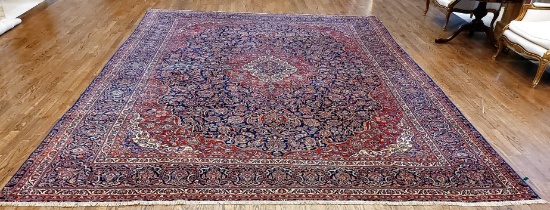 ANTIQUE PERSIAN KASHAN PALACE RUG 10'5" X 13'11"