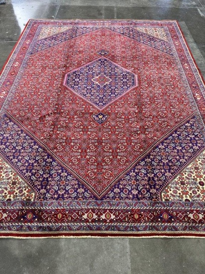 HAND KNOTTED PERSIAN BIJAR WOOL RUG 9'8" X 12'10"