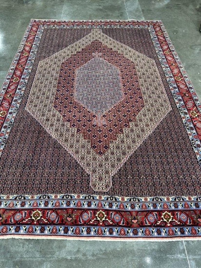 HAND KNOTTED PERSIAN SENNEH WOOL RUG 7'10" X 11'7"