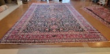 ANTIQUE SIGNATURE PERSIAN MASHAD PALACE RUG 11'2