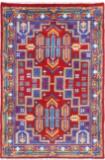 HAND KNOTTED AFGHANISTAN REVIVAL QARGHANI WOOL RUG 2'6