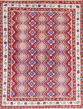 HAND KNOTTED AFGHANISTAN REVIVAL WOOL RUG 4'9