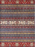 HAND KNOTTED AFGHANISTAN ZIEGLER WOOL RUG 6'7