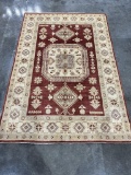 HAND KNOTTED AFGHANISTAN KAZAK WOOL RUG 5'6