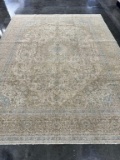 HAND KNOTTED PERSIAN VINTAGE KASHAN WOOL RUG 9'6''X12'9''