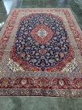 HAND KNOTTED PERSIAN KASHAN WOOL RUG 9'7