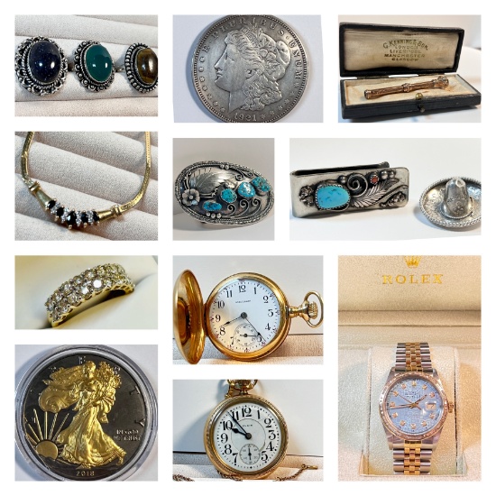 JEWELRY, WATCHES, COINS & MORE