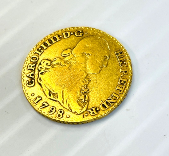 1798 SPAIN GOLD ESCUDOS COIN